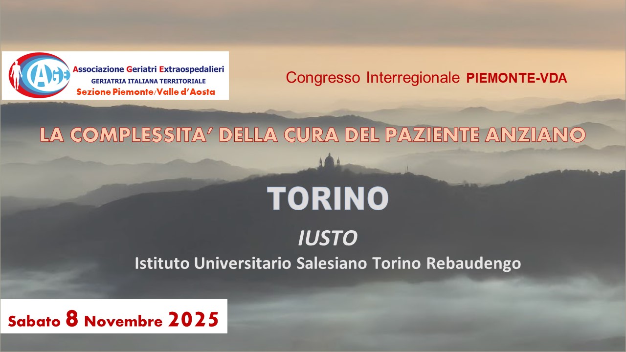 CONGRESSO INTERREGIONALE PIEMONTE/VDA  AGE GERIATRIA TERRITORIALE